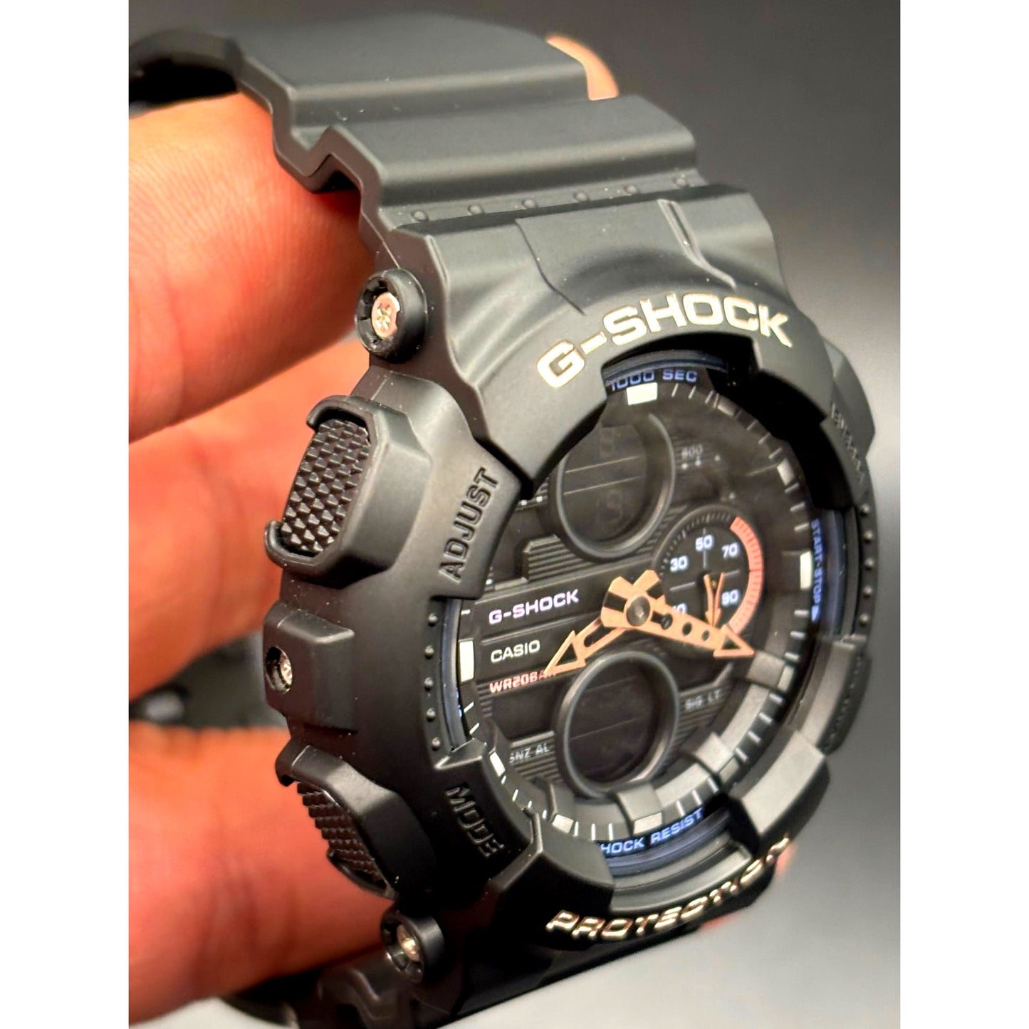 Casio G-Shock GMAS140-1A Womens Black Multicolor Analog Digital 45mm Watch NIBWT