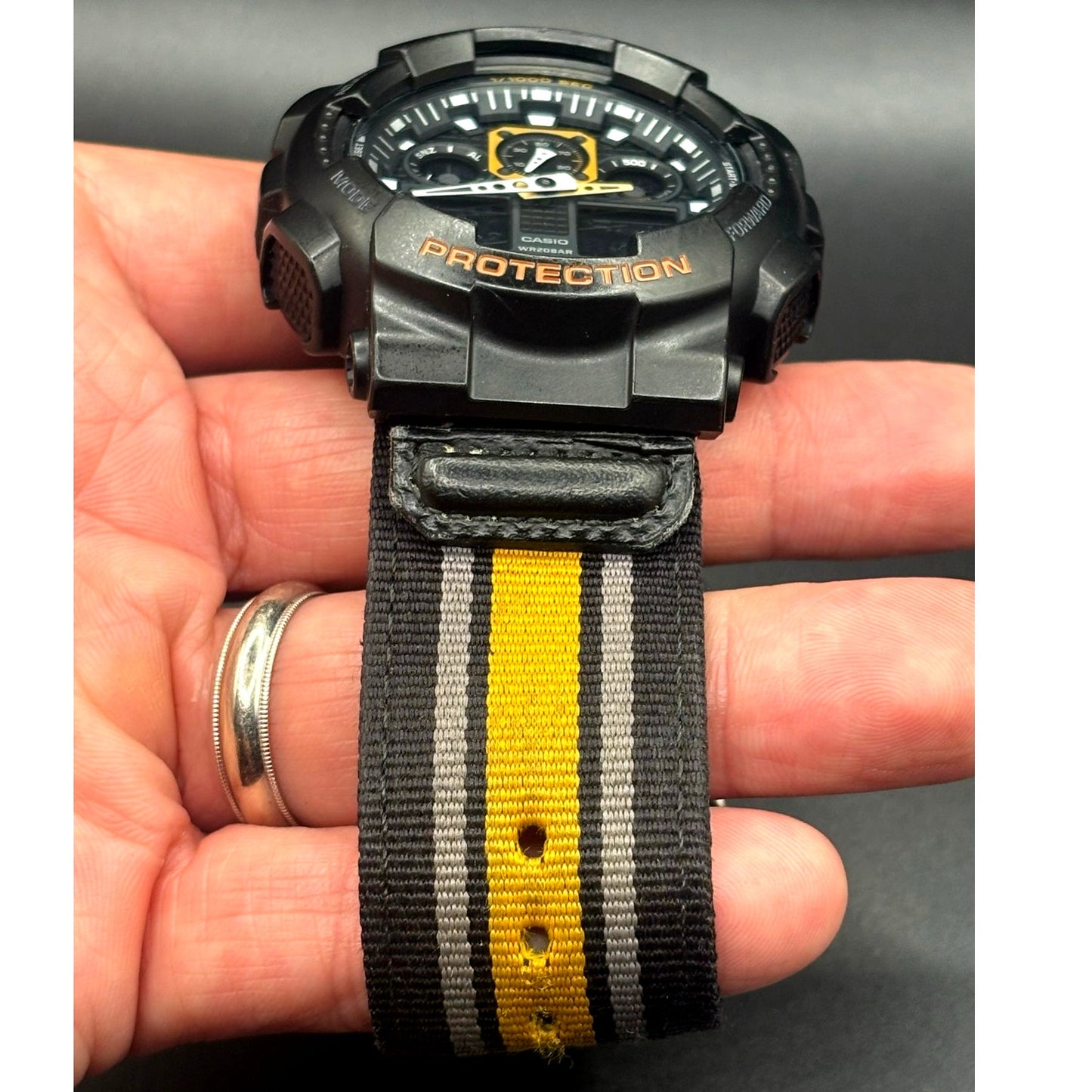 Casio G-Shock GA100MC-1A4 Military Color Black Gold  Nylon Cloth Men's Watch