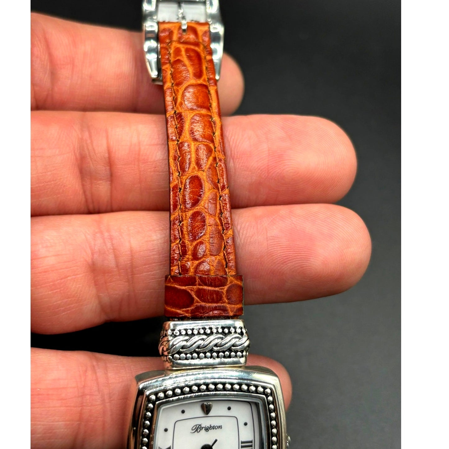 Brighton Toulouse W3130 Womens Reversible Brown Black Leather Strap Watch NIBWT