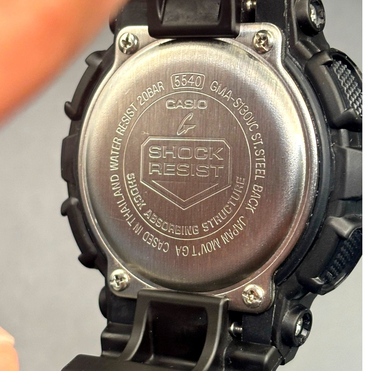 Casio G-Shock GMAS130VC-1A Unisex Black Analog Digital Step Tracker Watch NIBWT