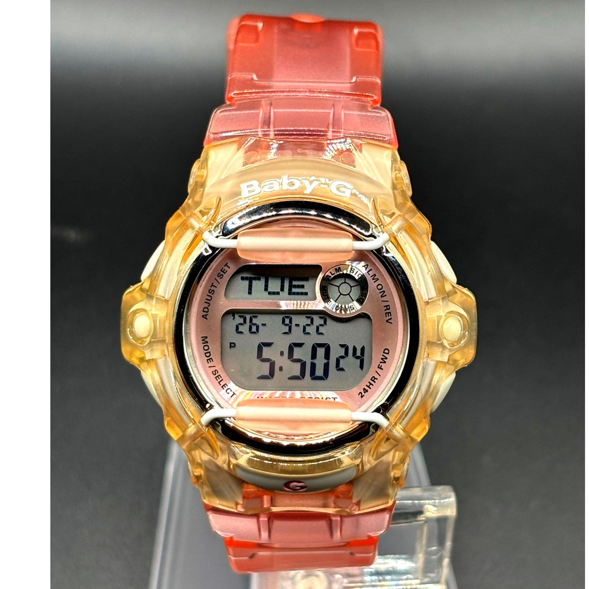 Casio Baby-G BG169R-4 Pink Clear Digital Shock Resistant 200M Women’s Watch