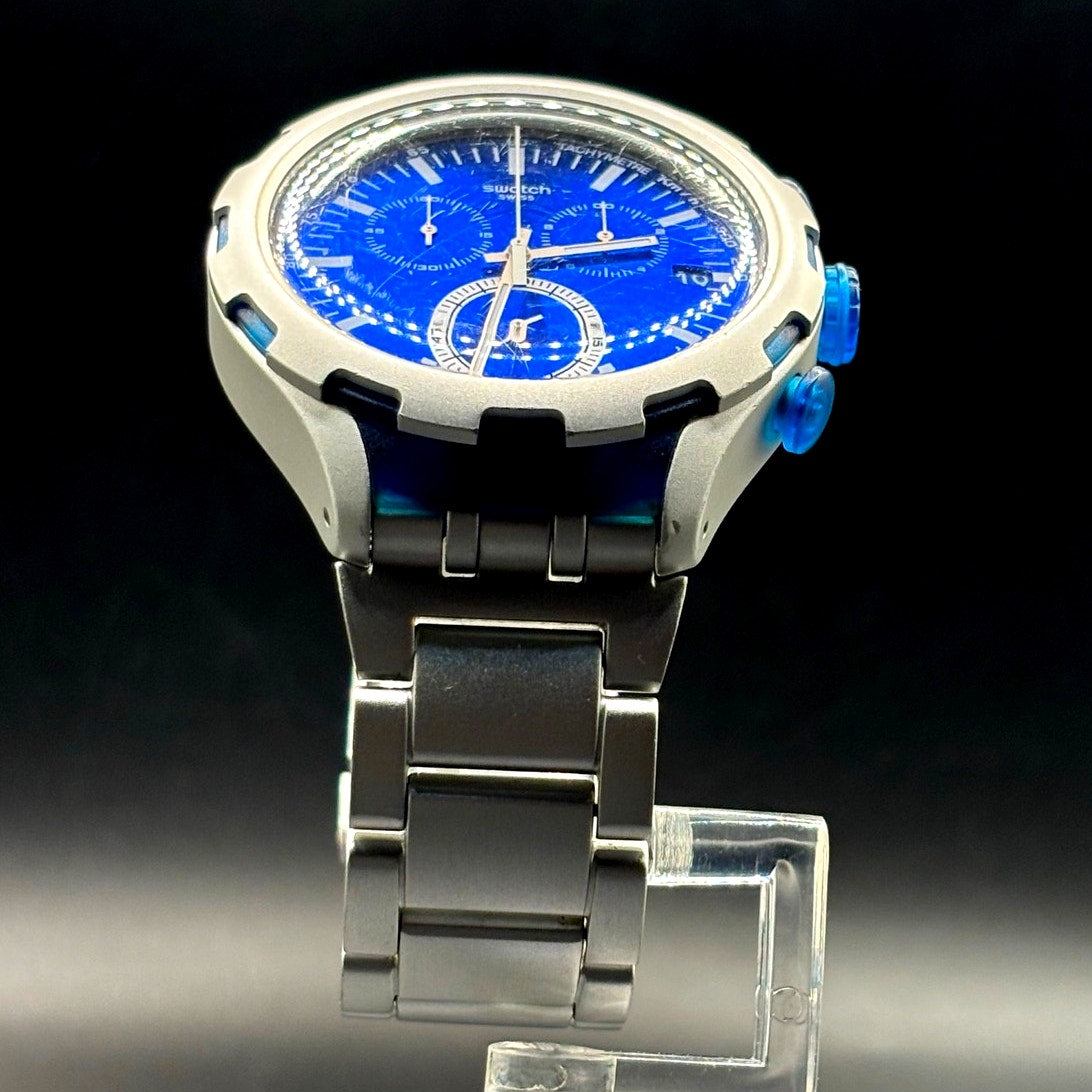 Swatch Irony X-Lite Endless Energy YYS4001AG 45mm Swiss Made Blue Chronograph