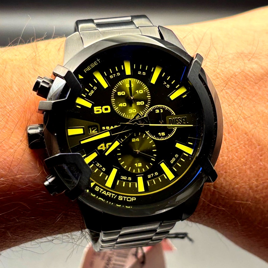 Diesel DZ4529 Griffed Men's Black Stainless Steel 48mm Chronograph Watch NIBWT