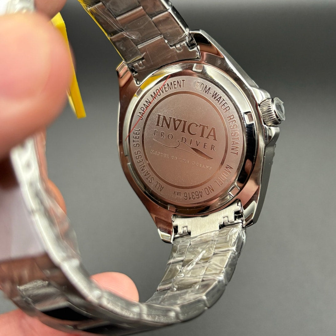 Invicta Pro Diver 46316 Mens 43mm Black Dial Stainless Steel Quartz 50m NIBWT
