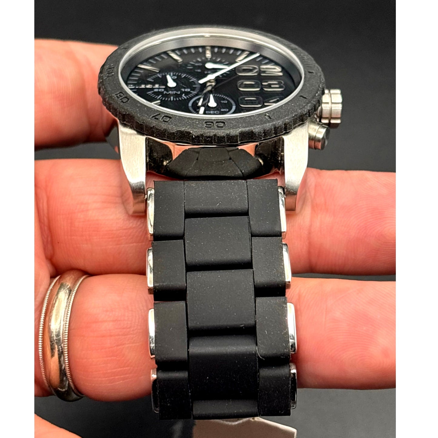 Diesel DZ5320 Franchise Chronograph Black Silicone Stainless Steel Women's Watch