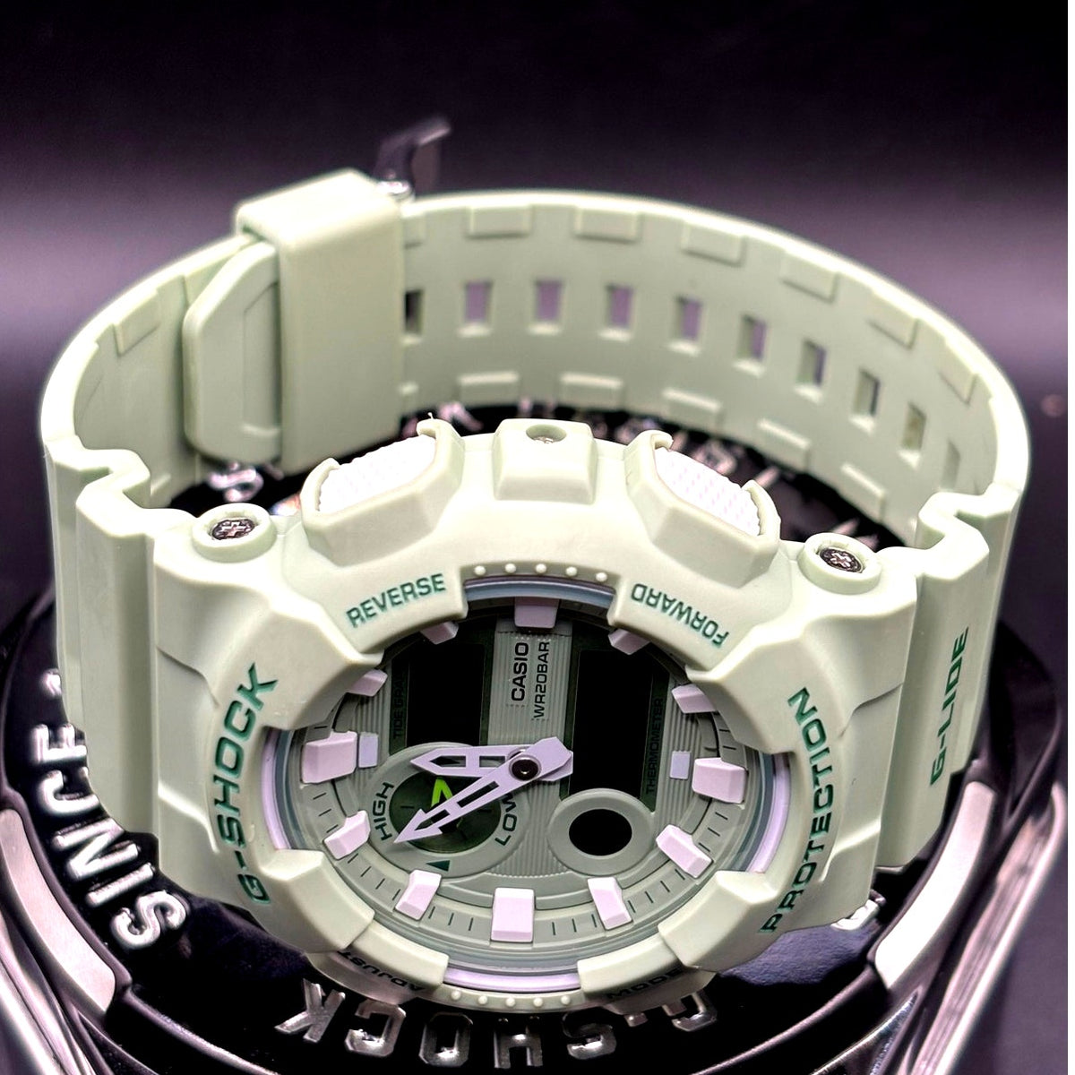 Casio G-Shock G-LIDE GAX-100CSB-3A Pastel Green Moon Tide Thermometer Watch