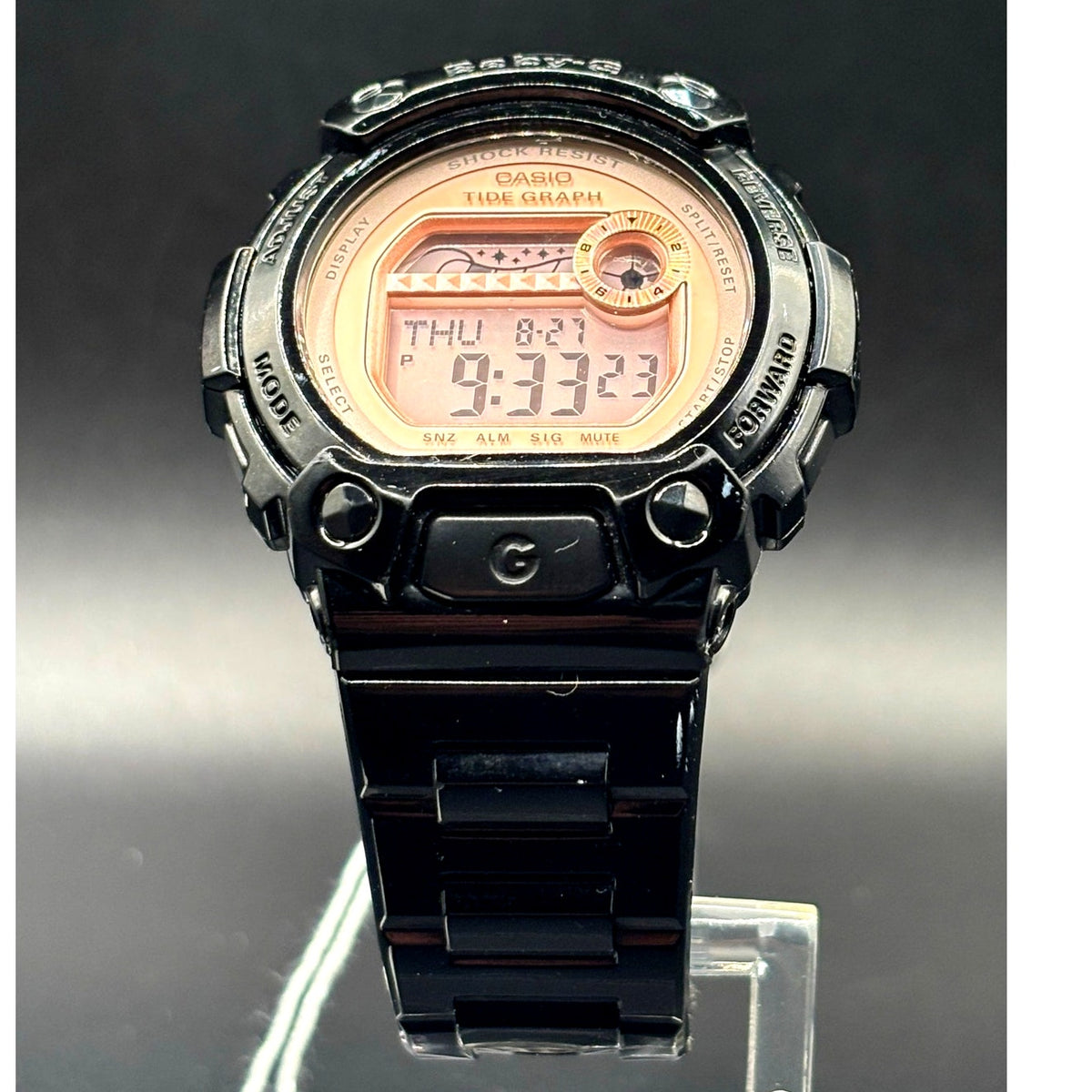 Casio Baby-G  G-LIDE BLX-100-1E Tide Graph Moon Data Black Digital Watch NIBWT