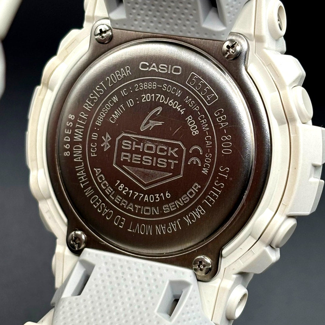 Casio G-Shock GBA800-7A Step Tracker Bluetooth White Unisex Watch NIB