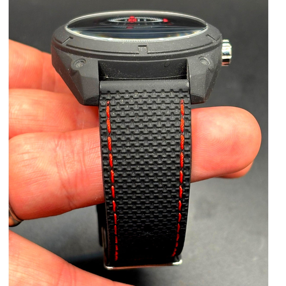 Guess Dash W1256G1 Men’s 46mm Black Multifunction Quartz Watch Red Accents