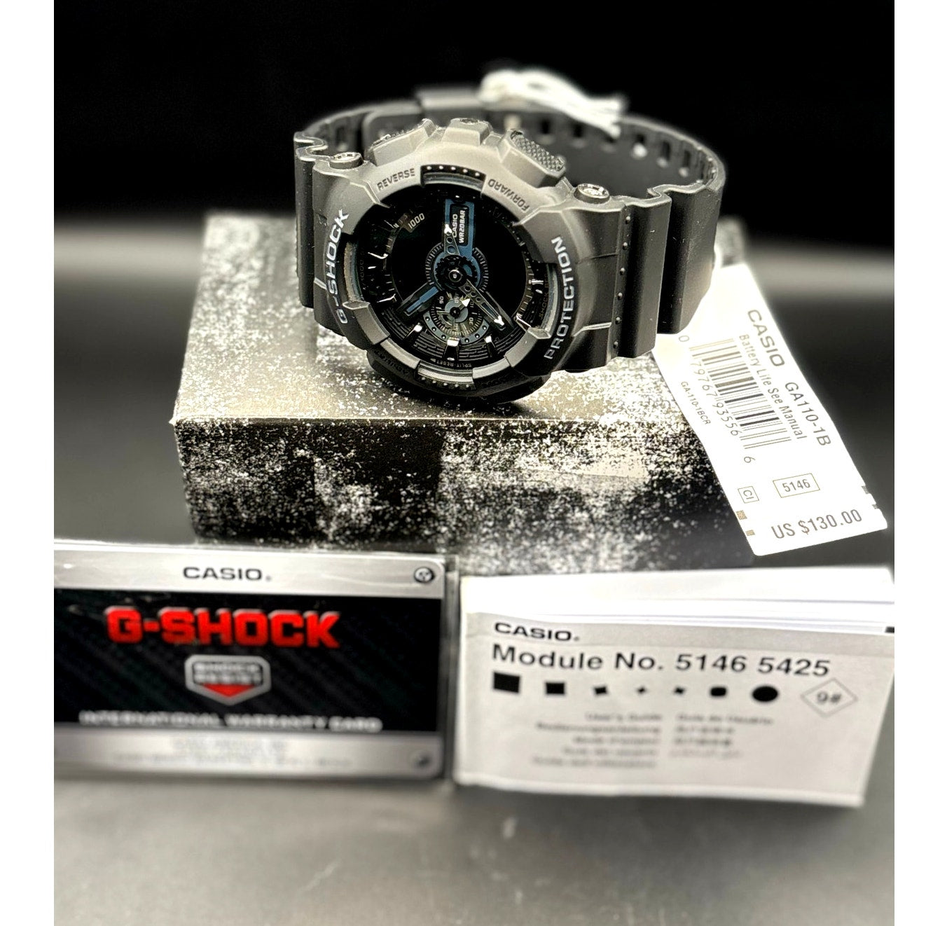 Casio G-Shock GA110-1B Men’s Black Analog-Digital 200M Watch NIBWT