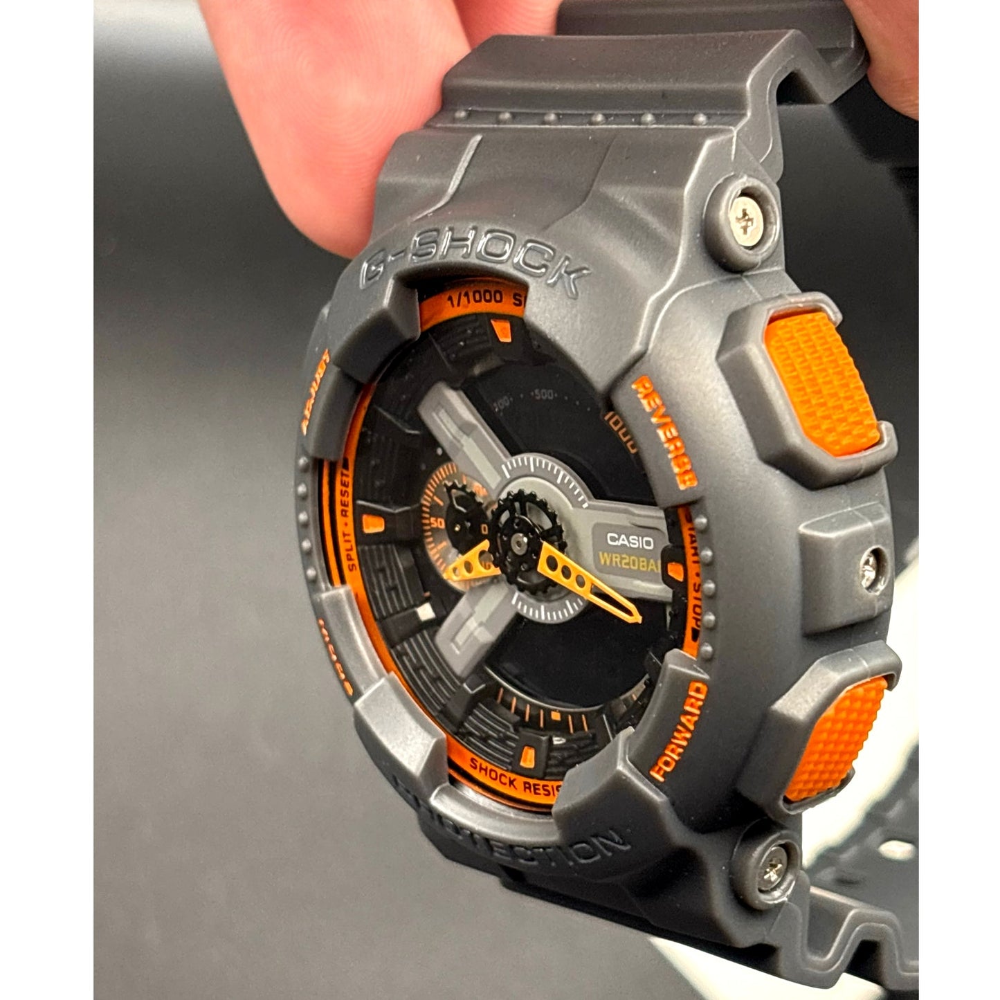 Casio Men's GA-110TS-1A4 G-Shock Analog-Digital Watch With Grey Resin Band NIBWT