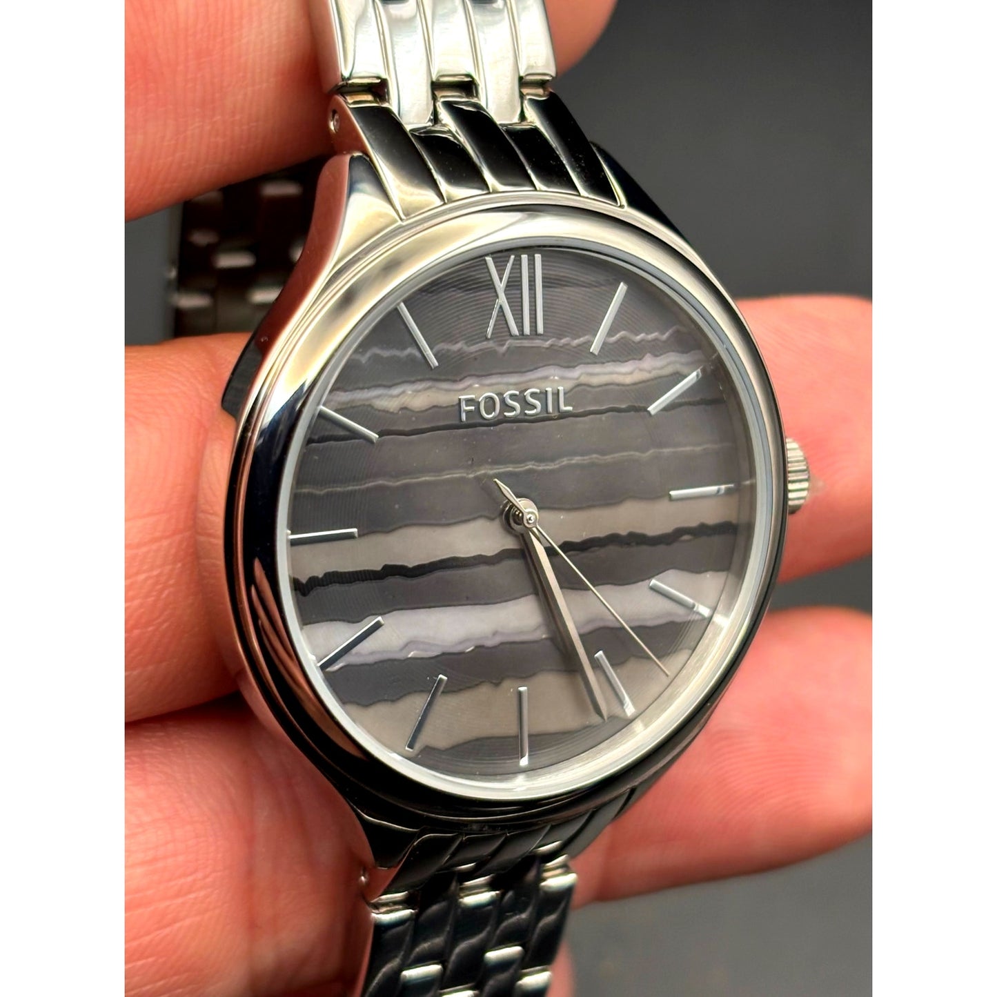 Fossil BQ3246 Women’s 35mm Black Dial Stainless Steel Bracelet Watch NIBWT