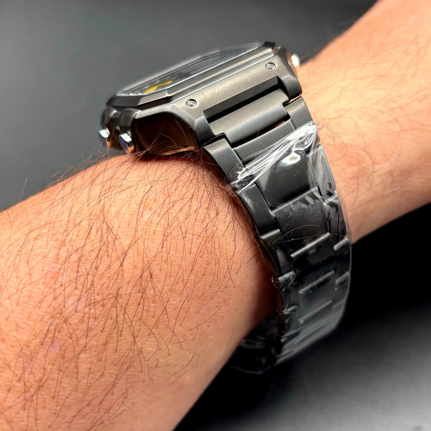 LWS Vector Mk-Blackout Casio AE1200 Dark Stainless Steel Glass Crystal Mod Watch