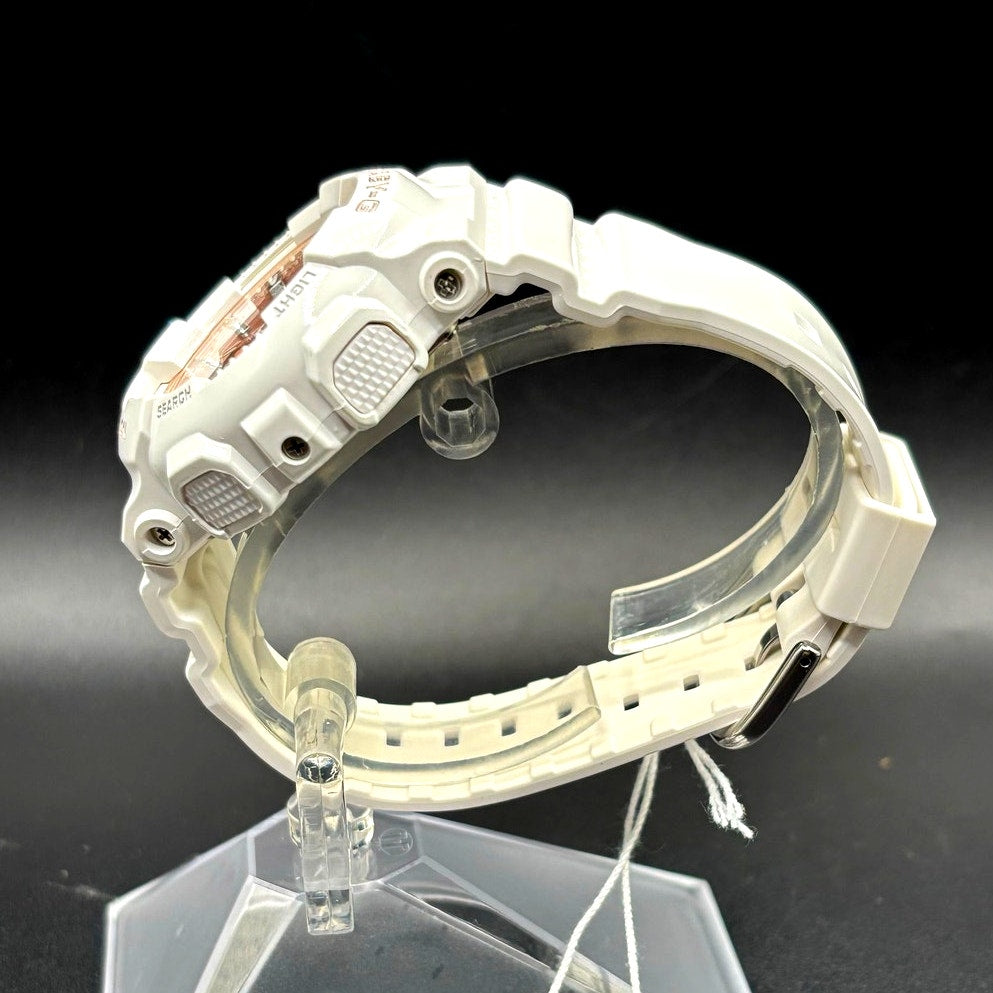 Casio Baby-G BA-110-7A1 White Rose Gold Analog Digital Women's Watch 100M NIBWT