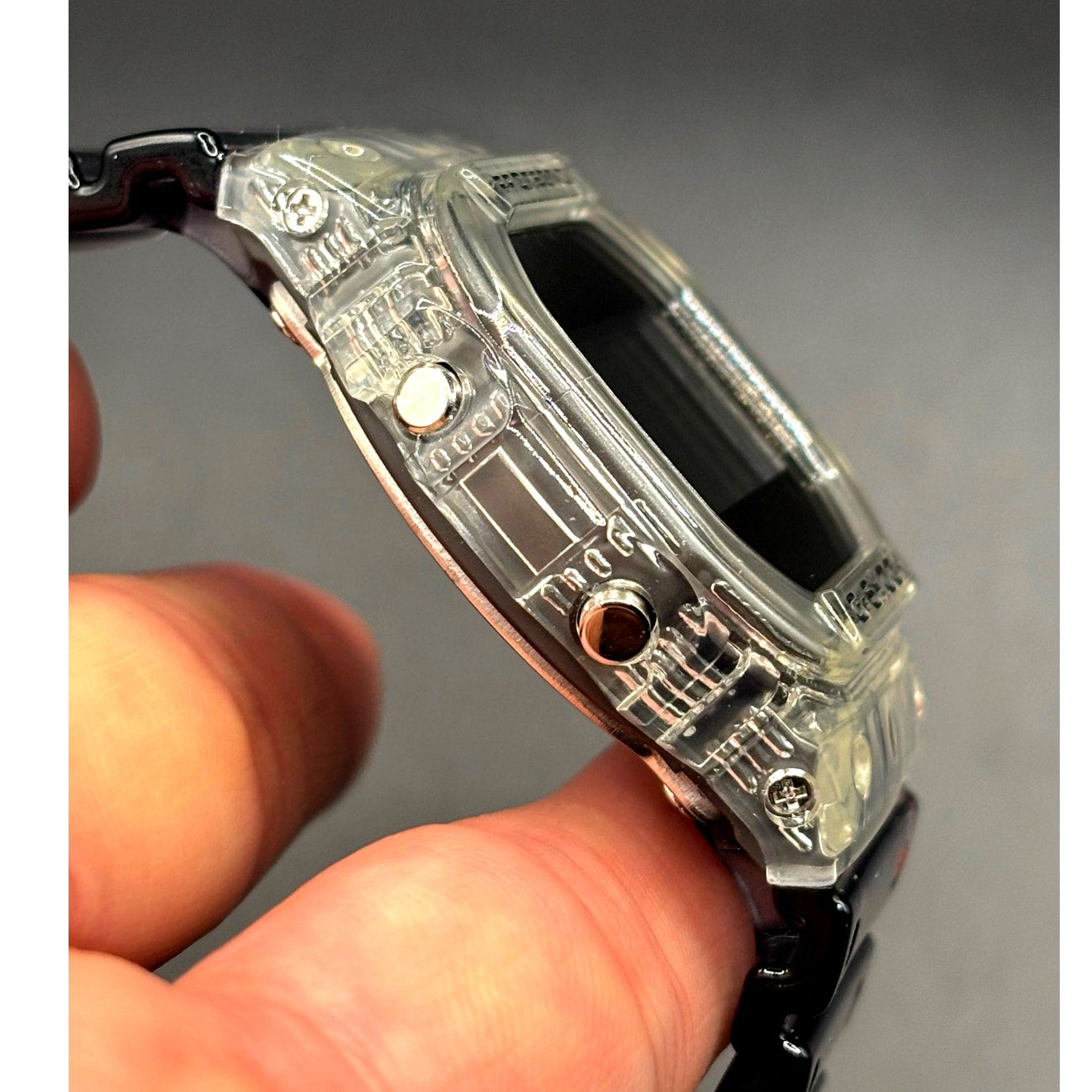 Casio G-Shock DW5600SK-1 Skeleton Clear Resin Digital Unisex Retro Watch NIBWT