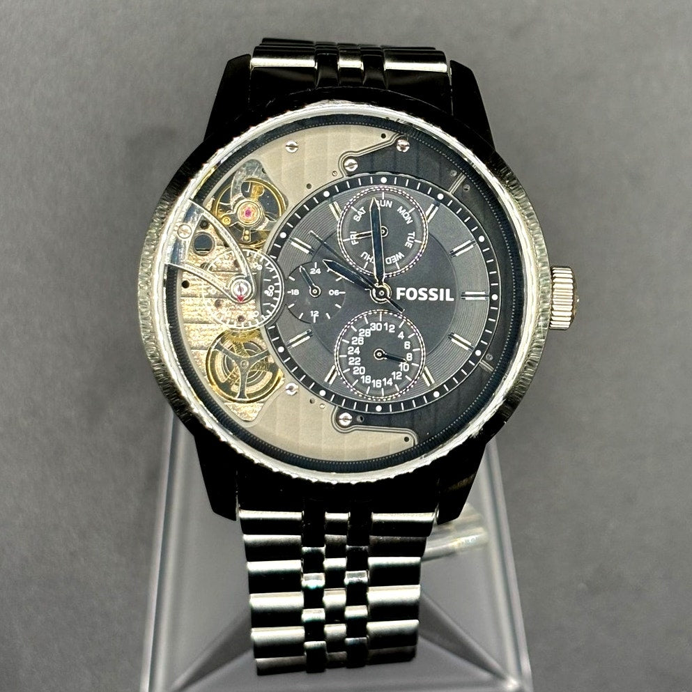 Fossil ME1135 Townsman Twist Men's Watch 44mm Black Dial Stainless Steel Watch
