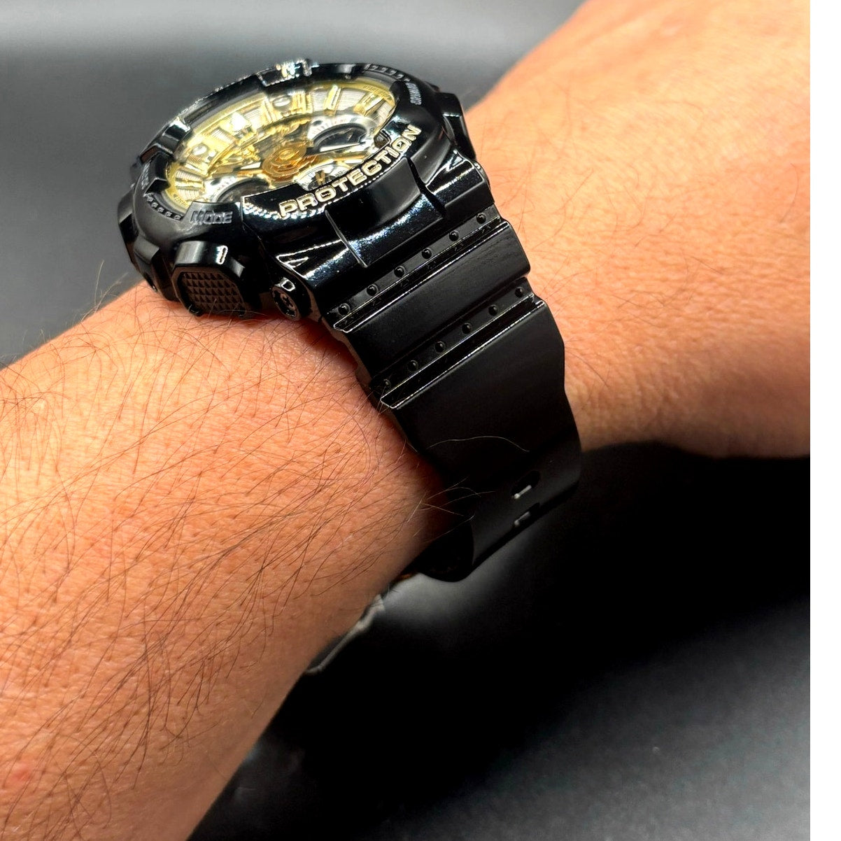 Casio G-Shock GMAS120GB-1A Women's Black Gold Silver Metallic Ana-Digi Watch NWT