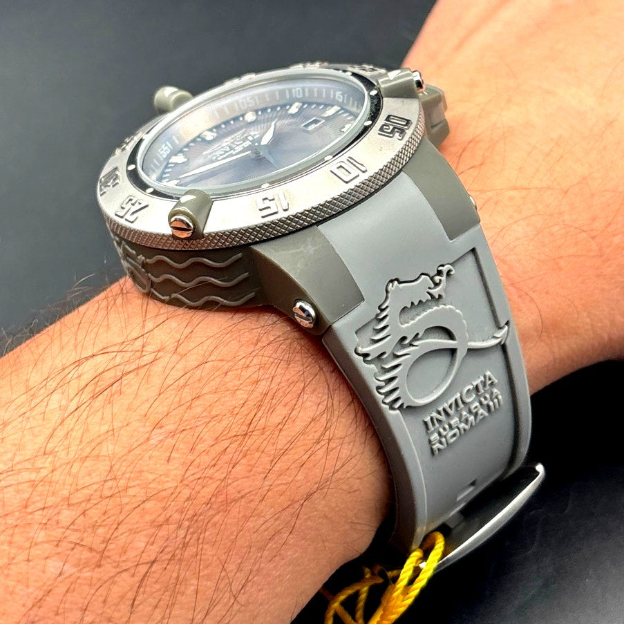 Invicta 10105 Subaqua NOMA III Grey Dial Rubber Strap 50mm Watch NIBWT