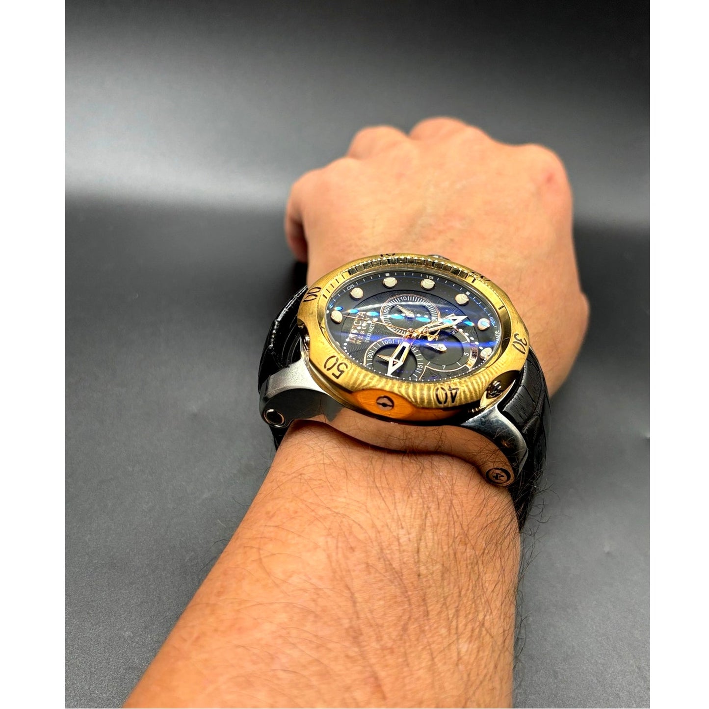 Invicta Reserve Venom 0360 Swiss Made Chronograph 54mm Leather Watch