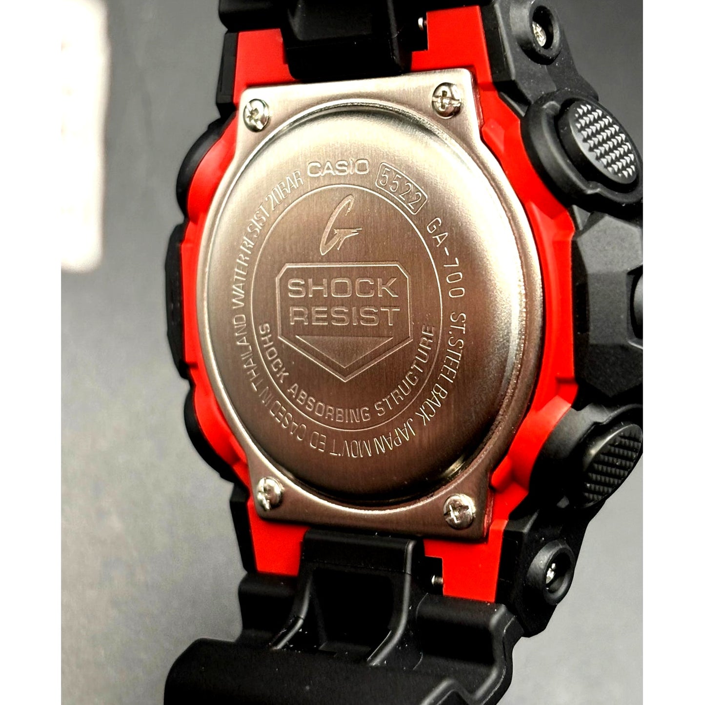 Casio G Shock GA700-1A Men’s Black Red Analog Digital 200M NIBWT