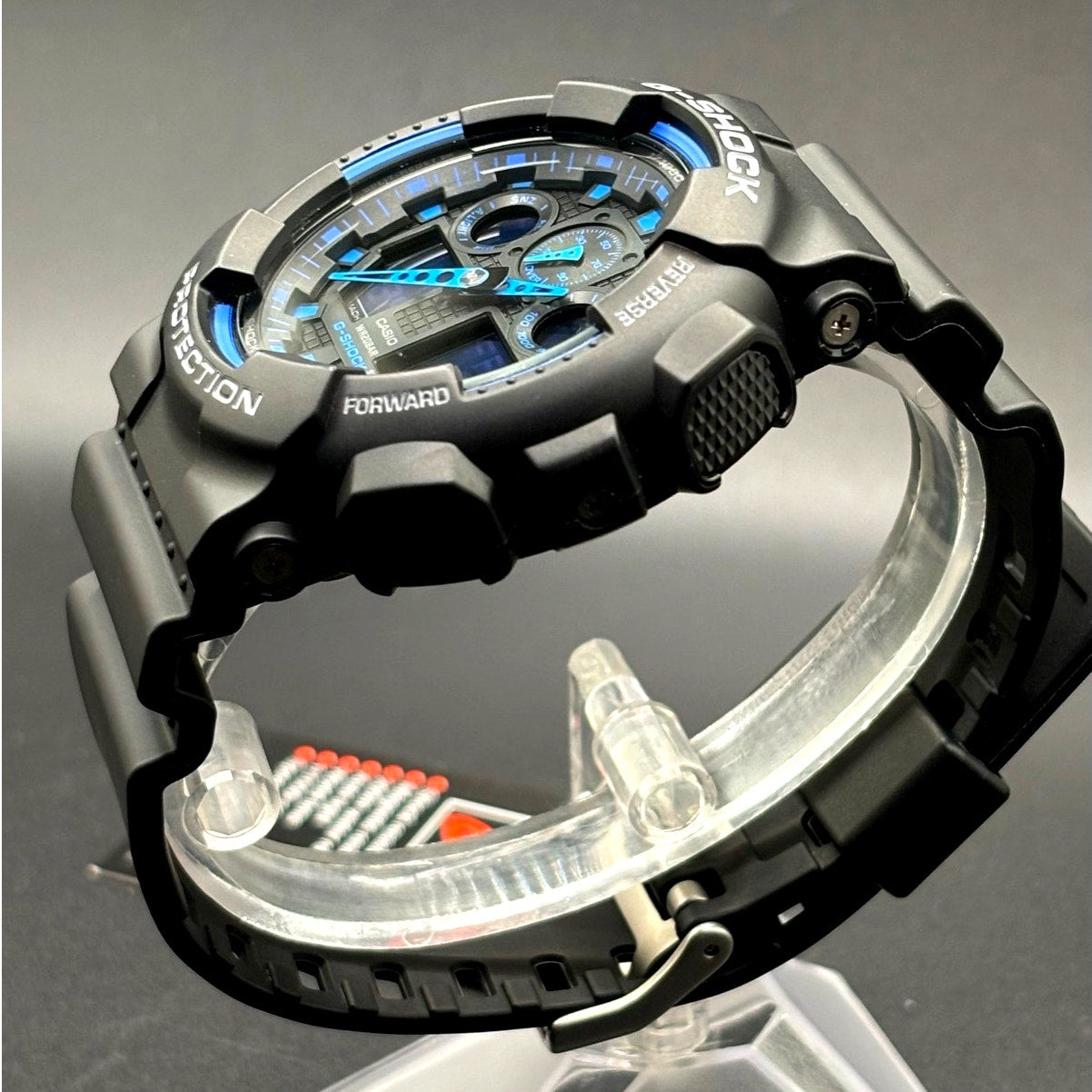 Casio G-Shock GA100-1A2 Men's Black Blue Analog Digital 51mm Watch NIBWT