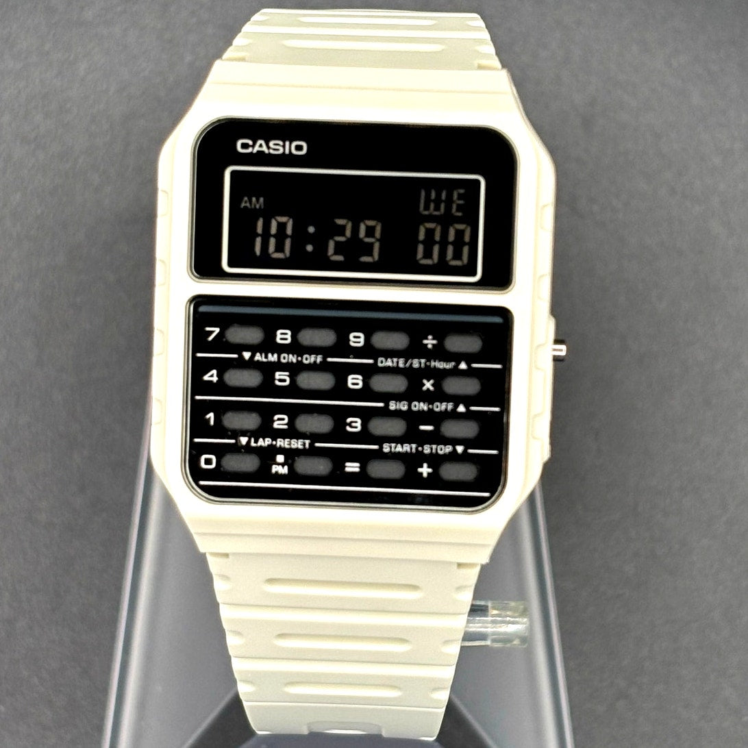 Casio CA53WF-8B Data Bank Retro Calculator Vintage White Resin Digital Watch