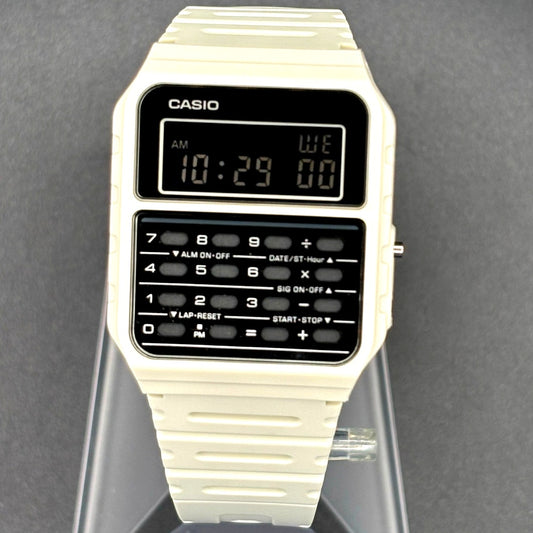 Casio CA53WF-8B Data Bank Retro Calculator Vintage White Resin Digital Watch