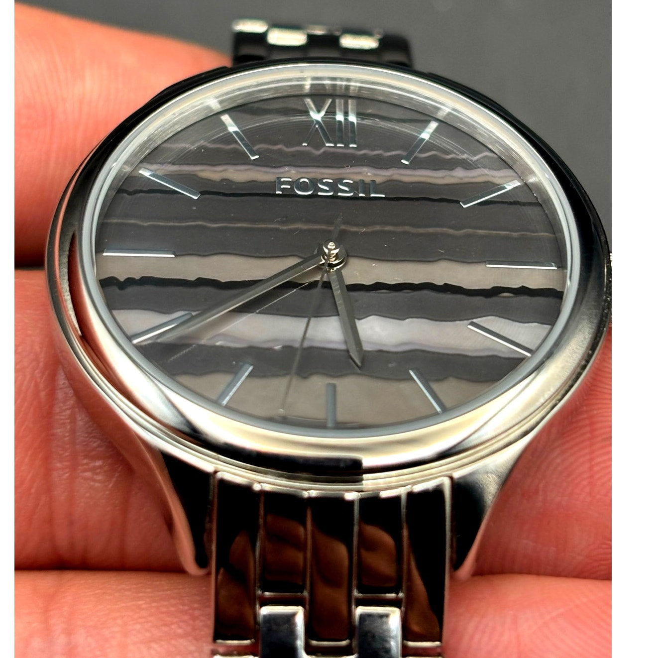 Fossil BQ3246 Women’s 35mm Black Dial Stainless Steel Bracelet Watch NIBWT
