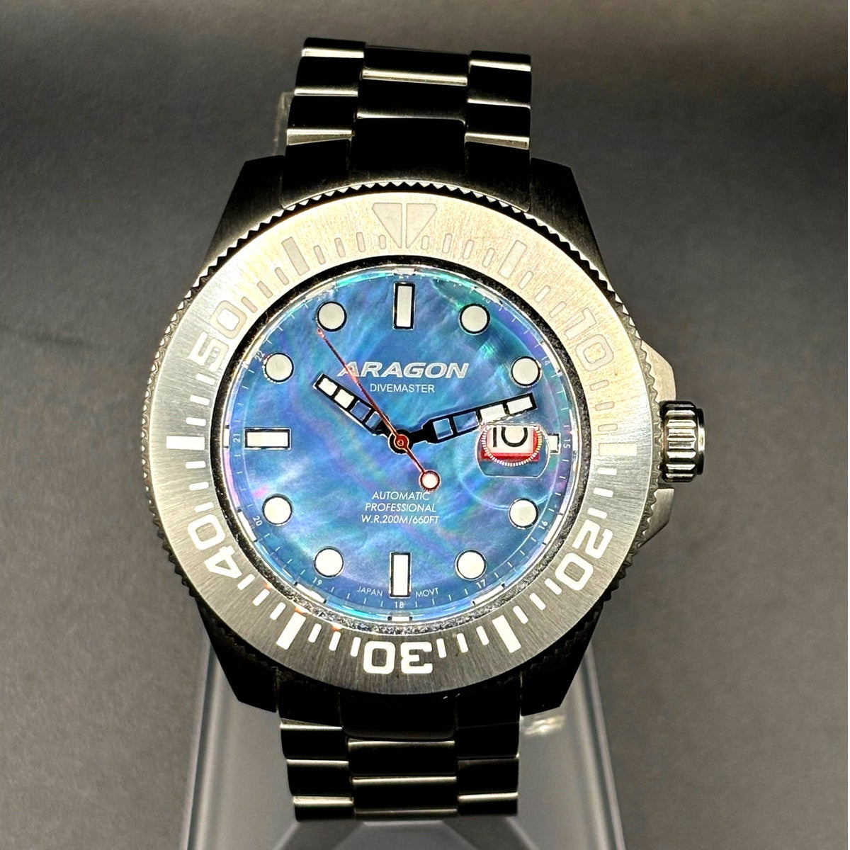 Aragon Divemaster II A334MOP Automatic 50mm Mother of Pearl Men’s Watch Full Set