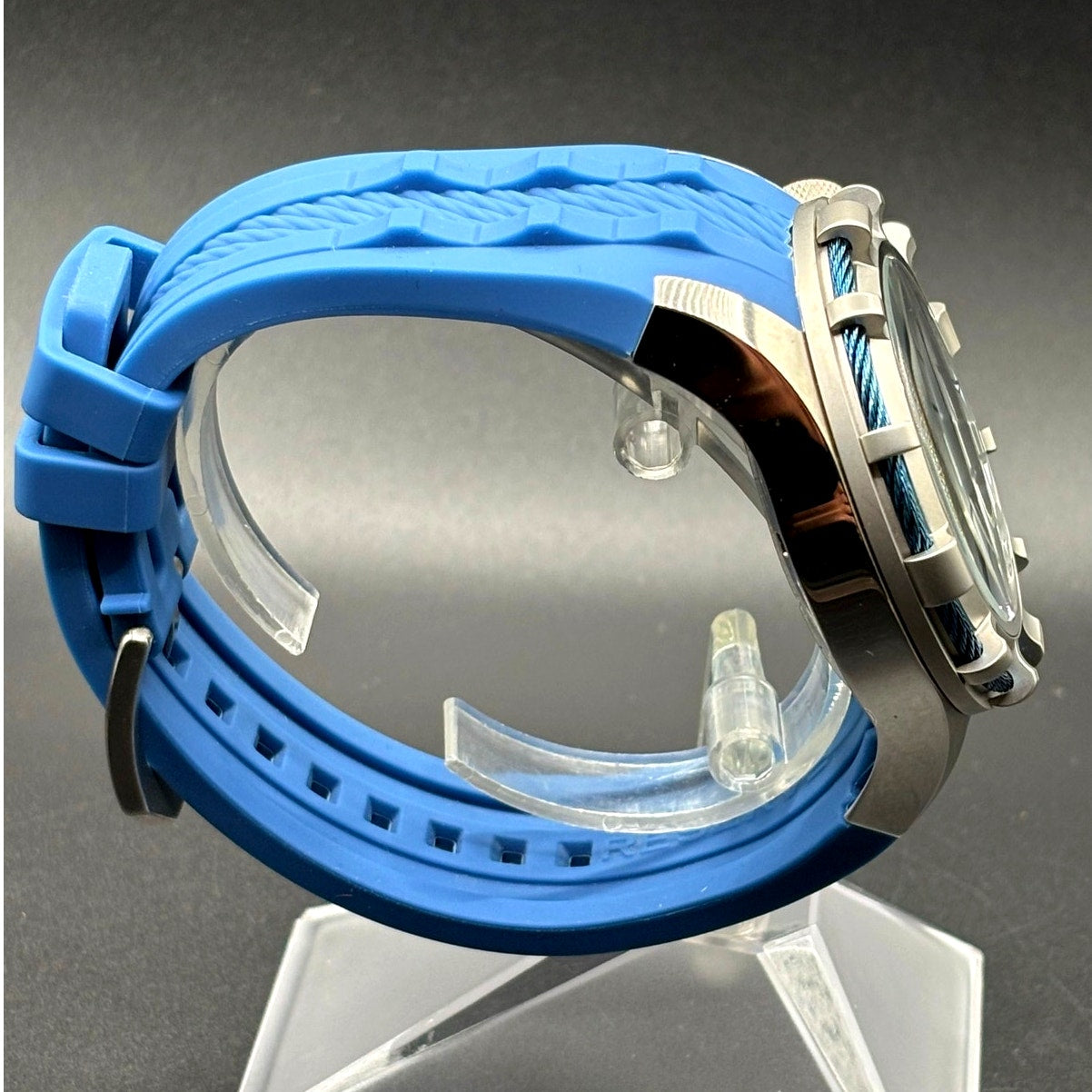 Invicta Bolt 22152 Chronograph 50mm Silver Blue Men’s Silicone Strap Watch