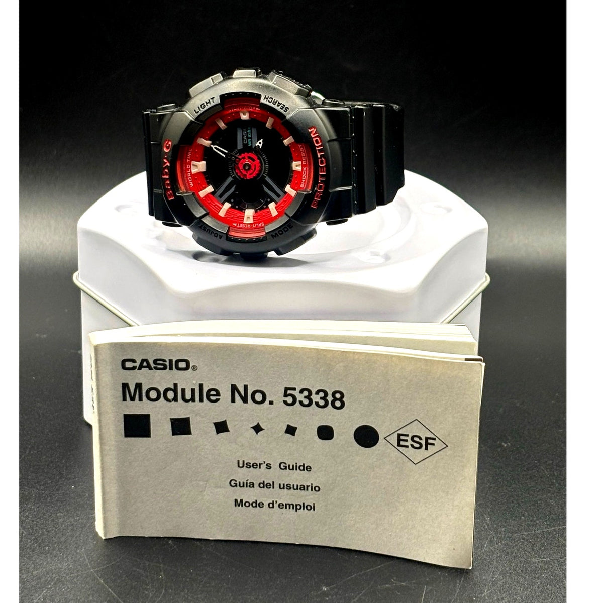 Casio Baby-G BA-110SN-1A Black Red Analog Digital Watch 100M