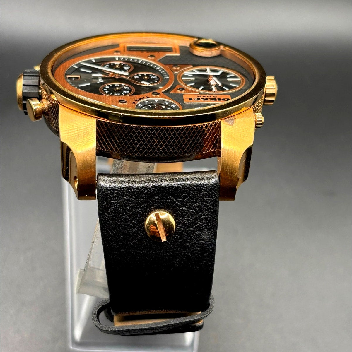 Diesel Mr. Daddy DZ7261 Men's Oversized Chrono Leather Analog Digital Watch