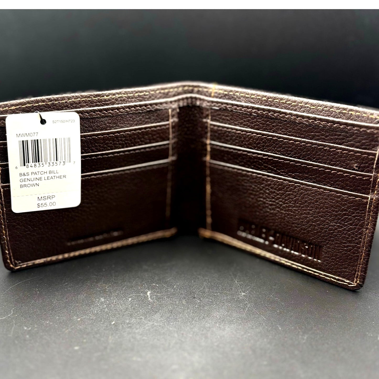 Harley Davidson Mens Genuine Leather RFID Bifold Wallet MWM077 Brown NWT