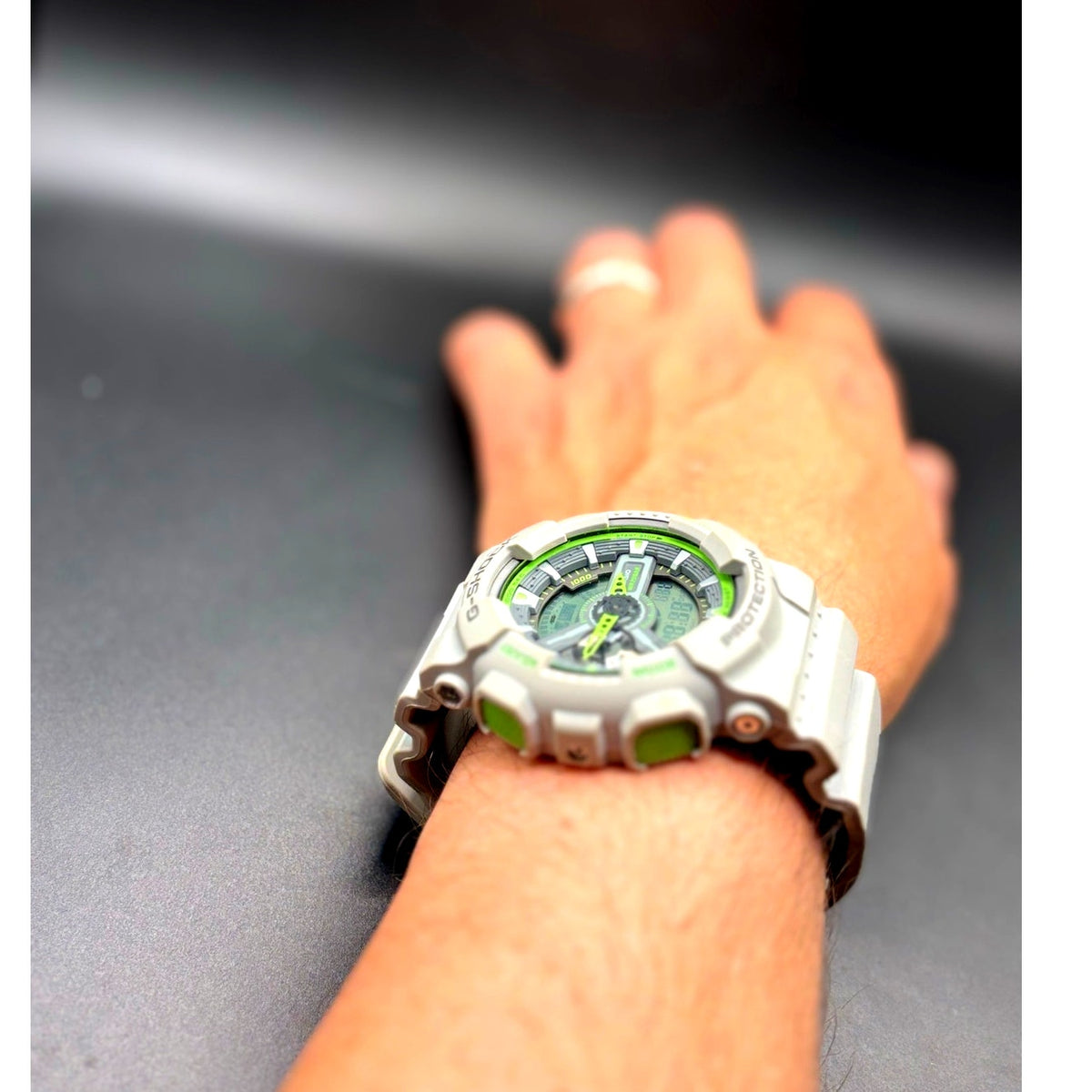 Casio G-Shock GA-110TS-8A3 Gray Neon Green Ana-Digi 51mm Men’s Watch