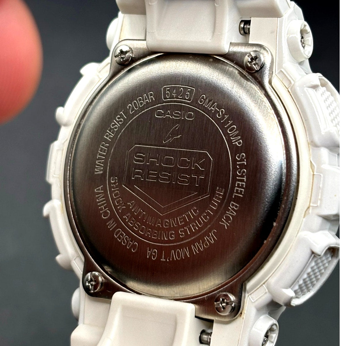 Casio G-Shock GMA-S110MP-4A White Pink Analog Digital Women's Watch