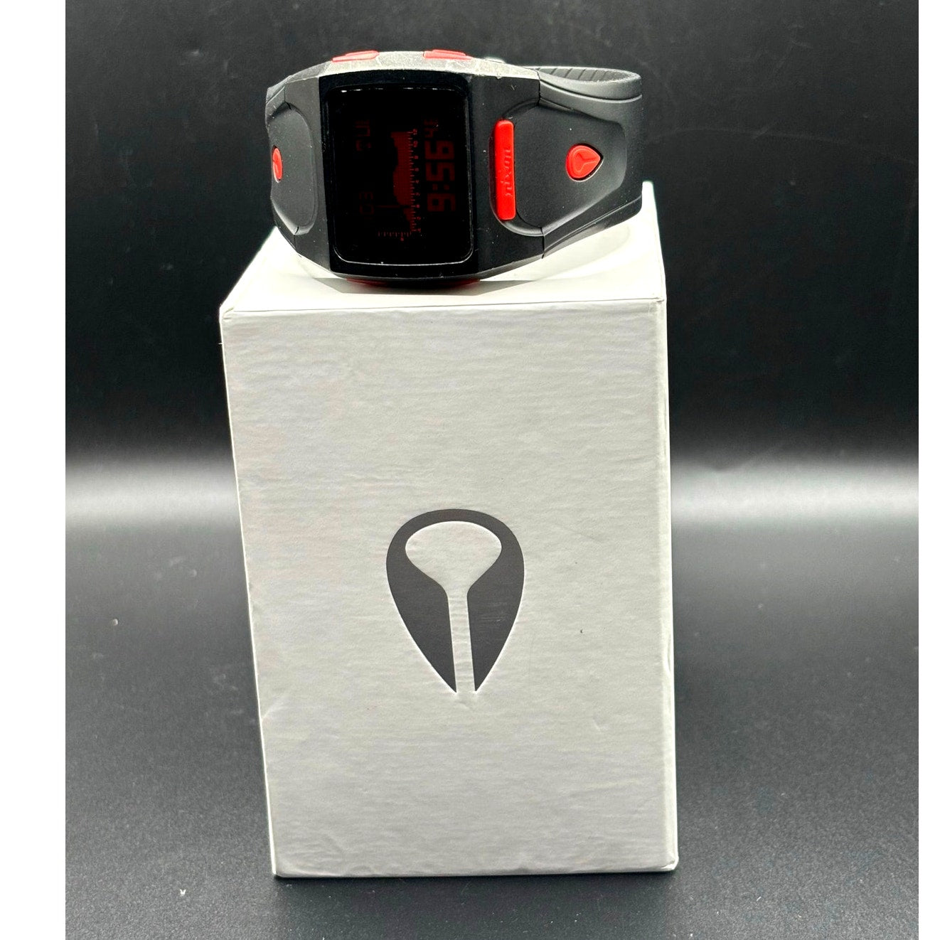 Nixon Lodown Digital Tide Surf Watch Black Red 100M Water Resistant