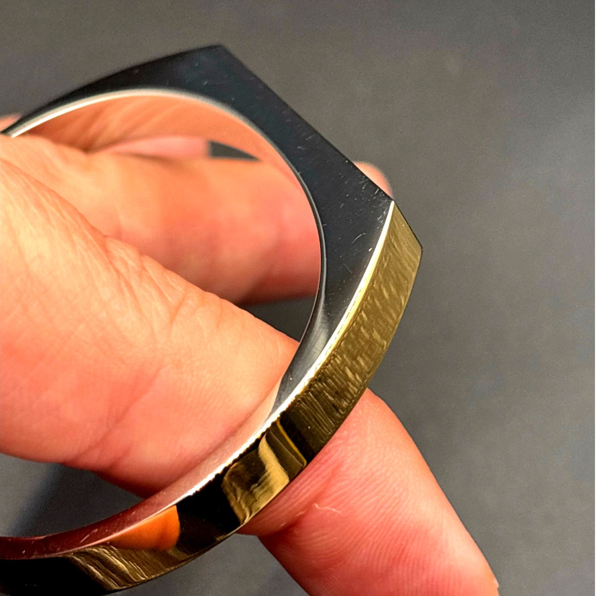 Bulova Two Tone Stainless Steel Open Cuff Bracelet Unisex Small NIB
