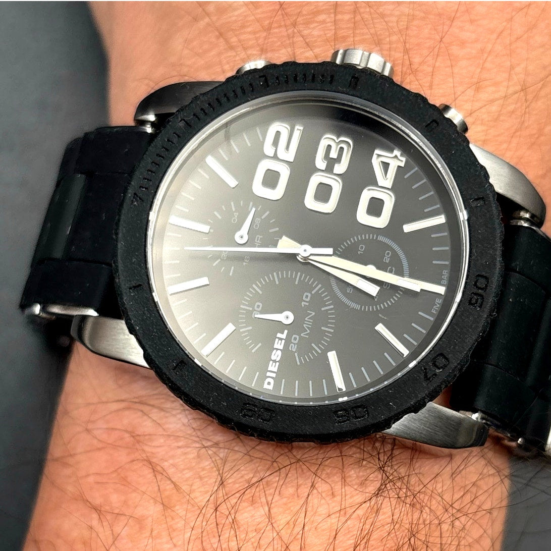 Diesel DZ5320 Franchise Chronograph Black Silicone Stainless Steel Women's Watch