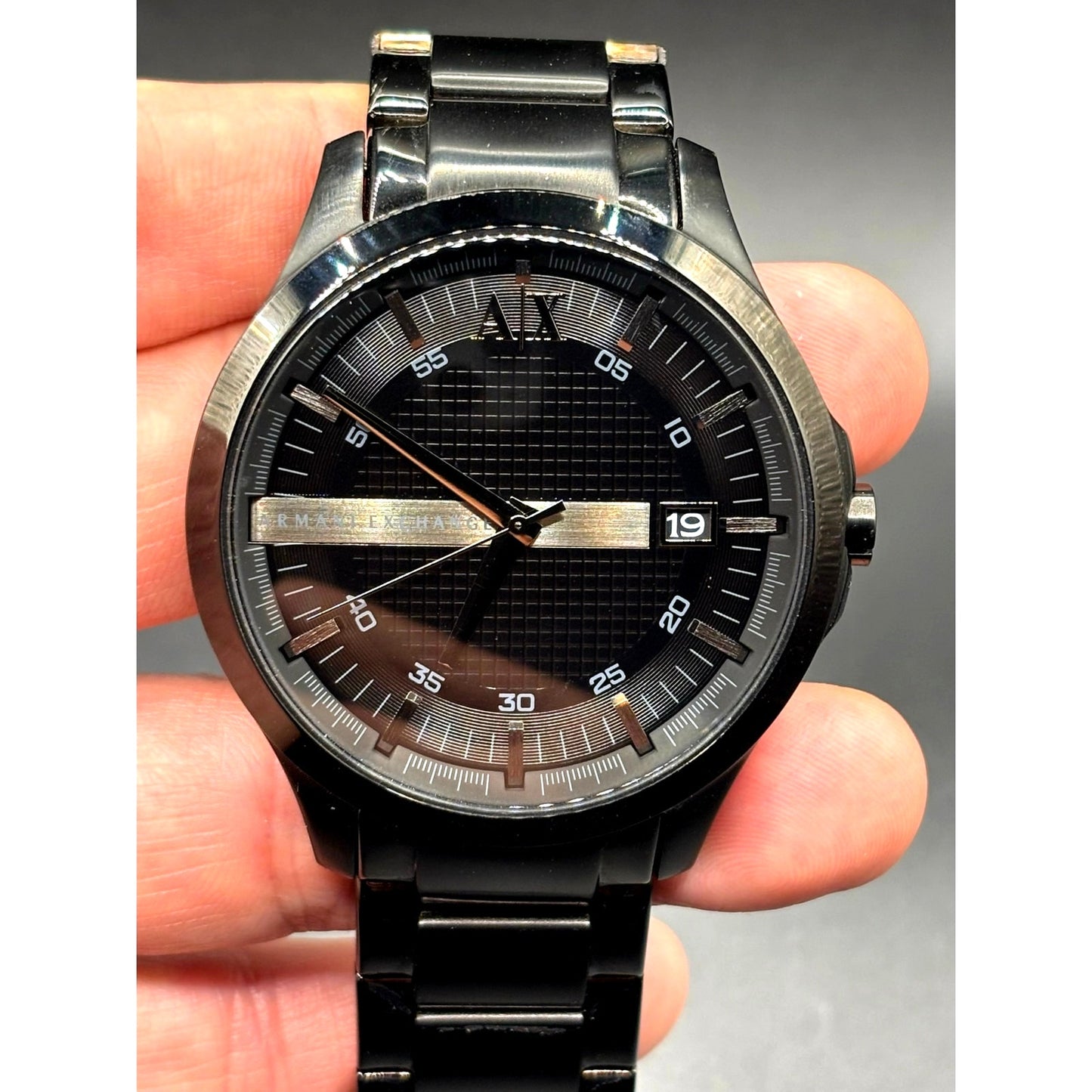 Armani Exchange AX2104 Hampton Black Ion Plated Men's Watch Date 46mm