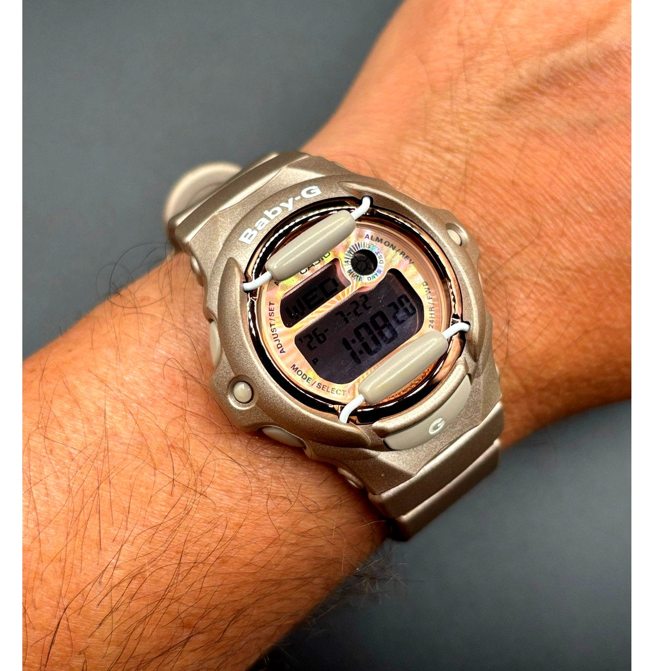 Casio Baby-G BG169G-4 Bronze Rose Gold Digital Women's Watch NIB Discontinued