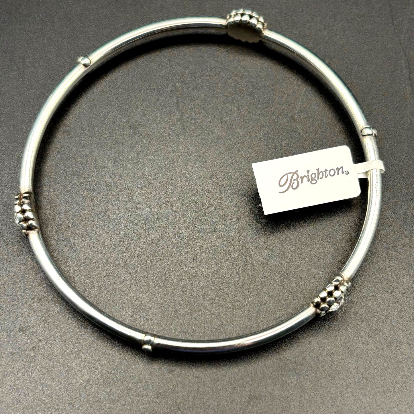 Brighton J39172 Women’s Twinkle Round Bangle Silver Plated Crystal Bracelet NWT