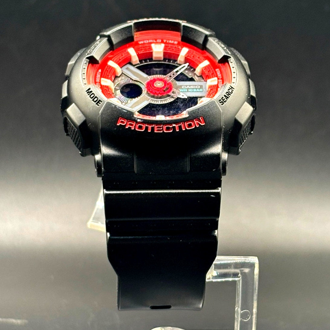 Casio Baby-G BA-110SN-1A Black Red Analog Digital Watch 100M