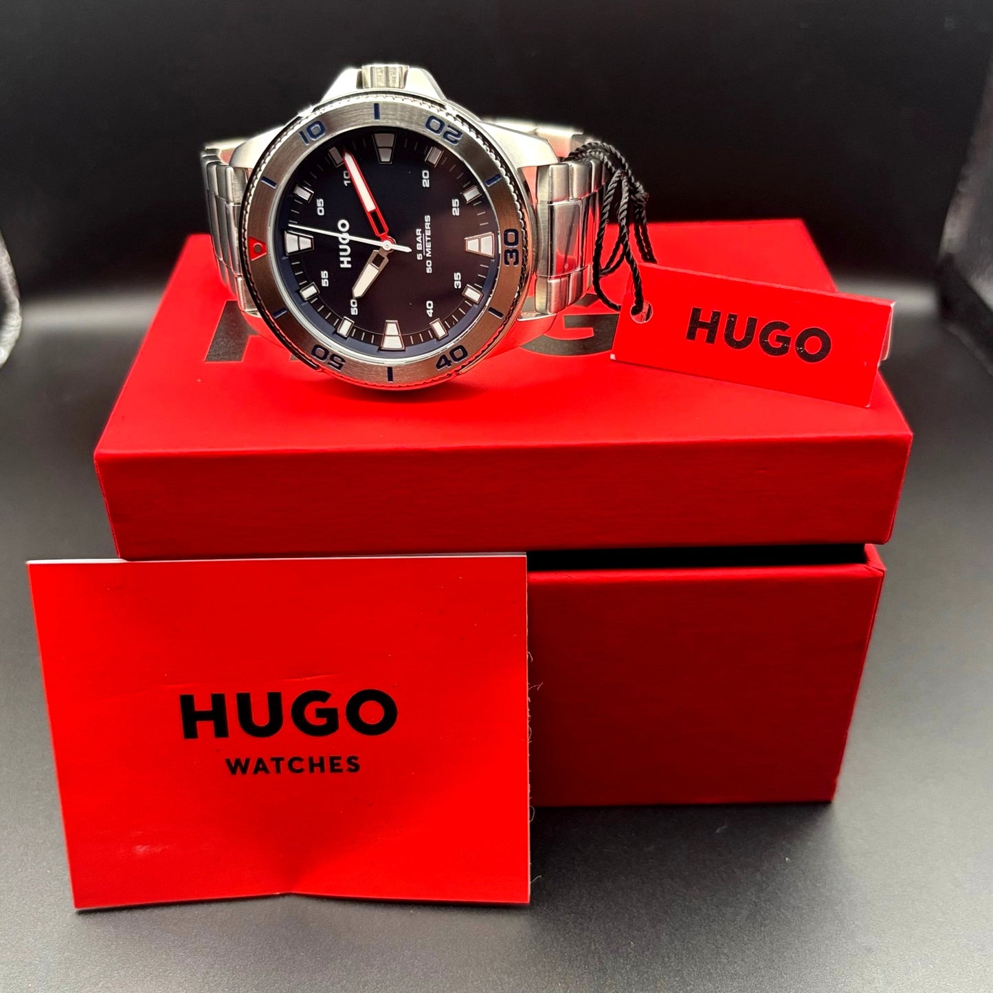 HUGO Mens 1530224 Stainless Steel Blue Dial Street Diver Style Quartz Watch 50m