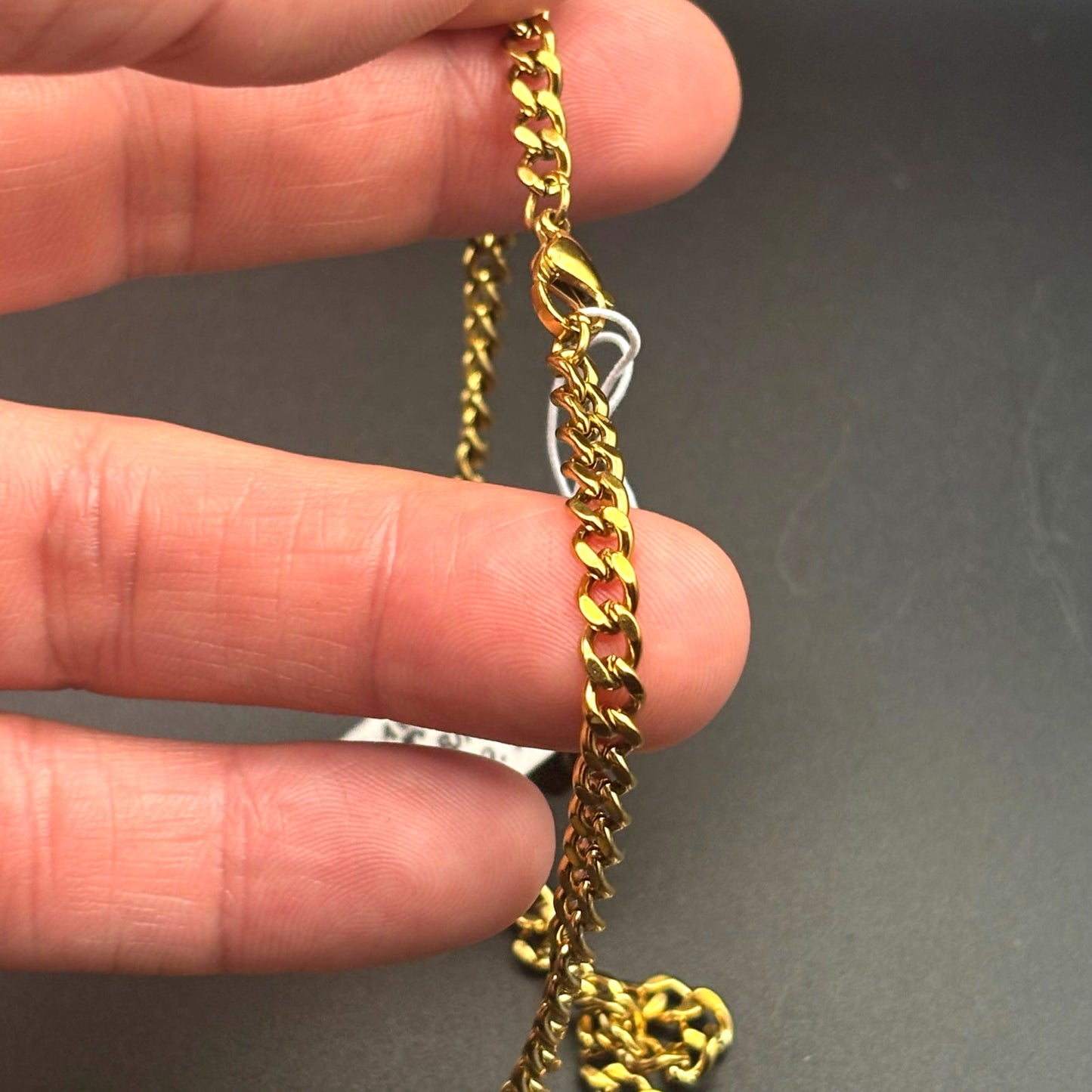 Blackjack BJP176G Mens Gold Stainless Steel Cross Pendant Necklace With CZ NIBWT