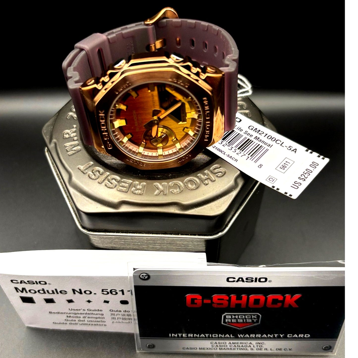 Casio G-Shock GM2100CL-5A CasiOak Metal Bronze Tone Ana-Digi Men's Watch NIBWT
