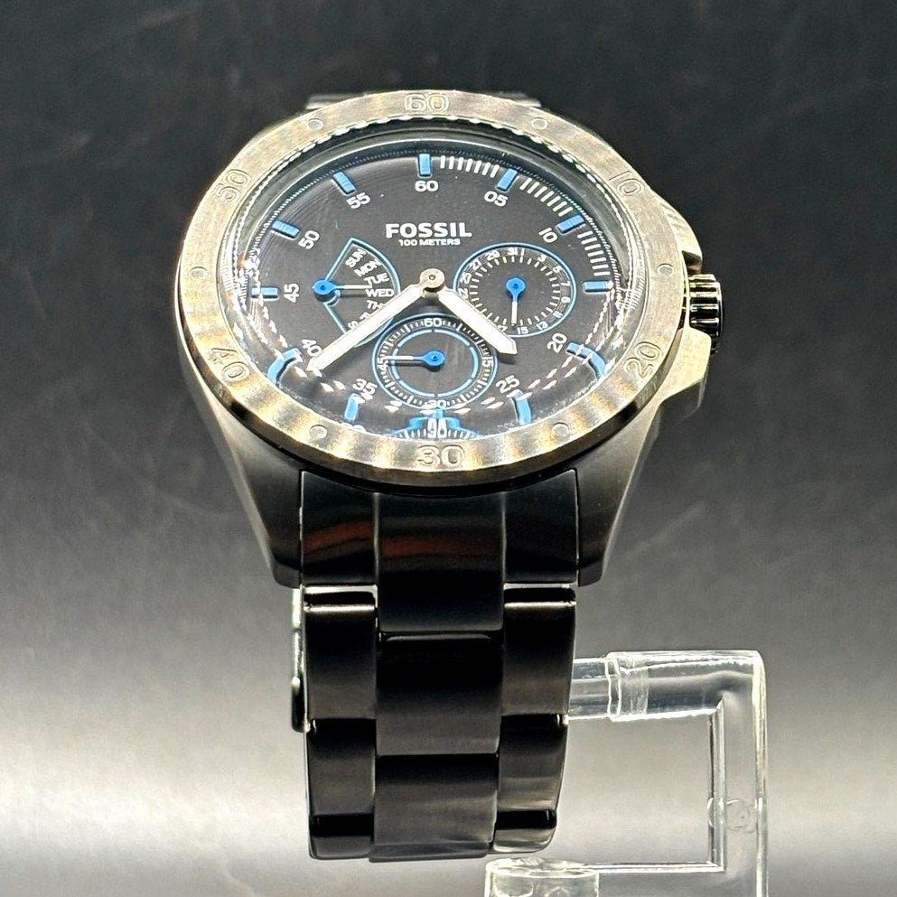 Fossil Sport 54 CH3035 Multifunction Black Blue 44mm Men’s Watch 100M