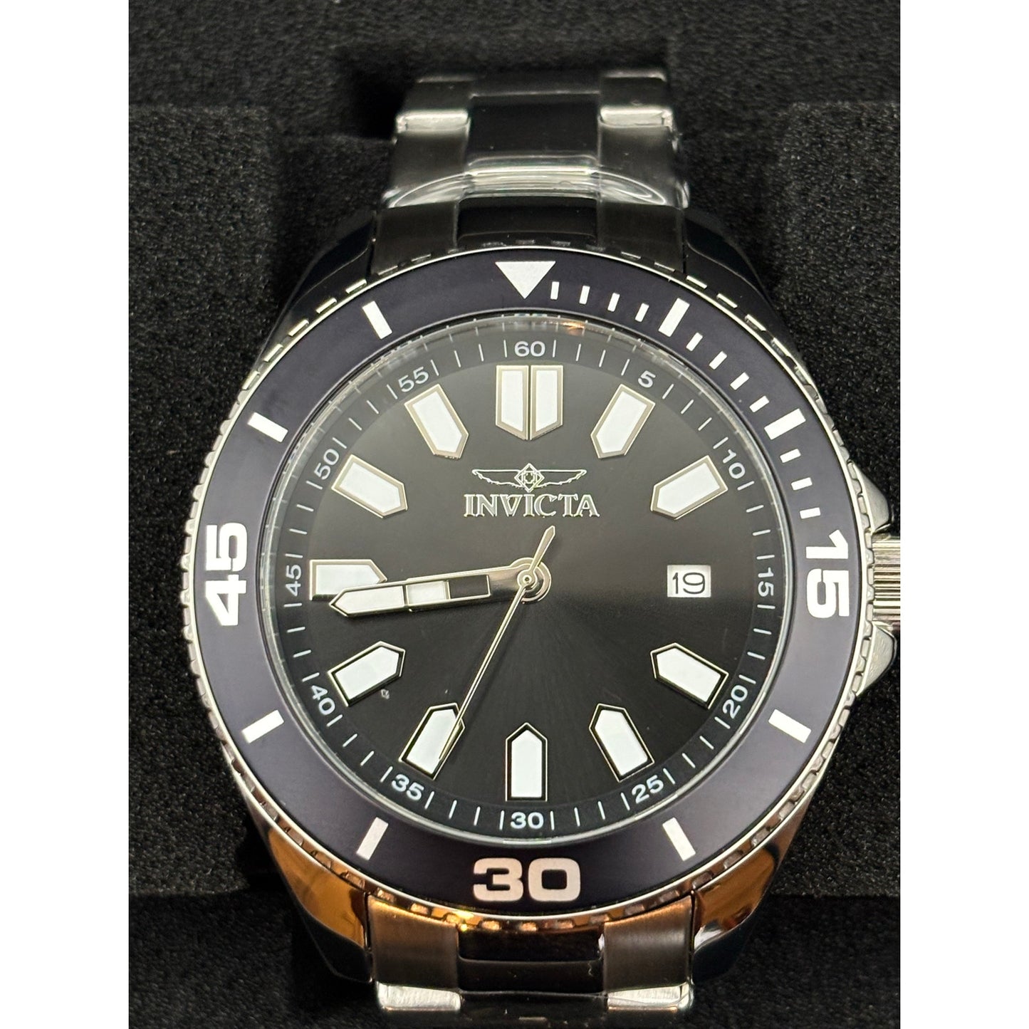 Invicta Pro Diver 46316 Mens 43mm Black Dial Stainless Steel Quartz 50m NIBWT