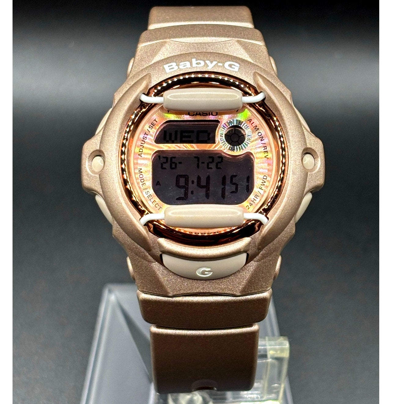 Casio Baby-G BG169G-4 Bronze Rose Gold Digital Women's Watch NIB Discontinued