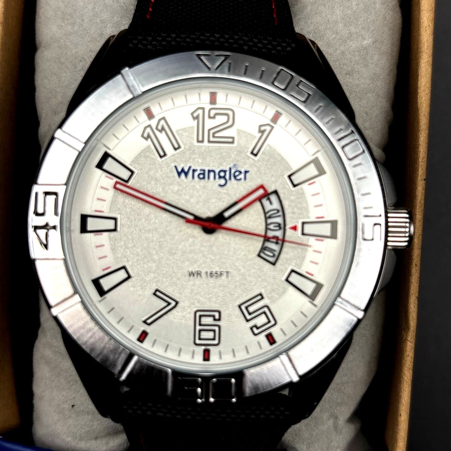 Wrangler WRW4801-7B1 Men’s Western Collection Watch Cream Dial Nylon Strap NIBWT