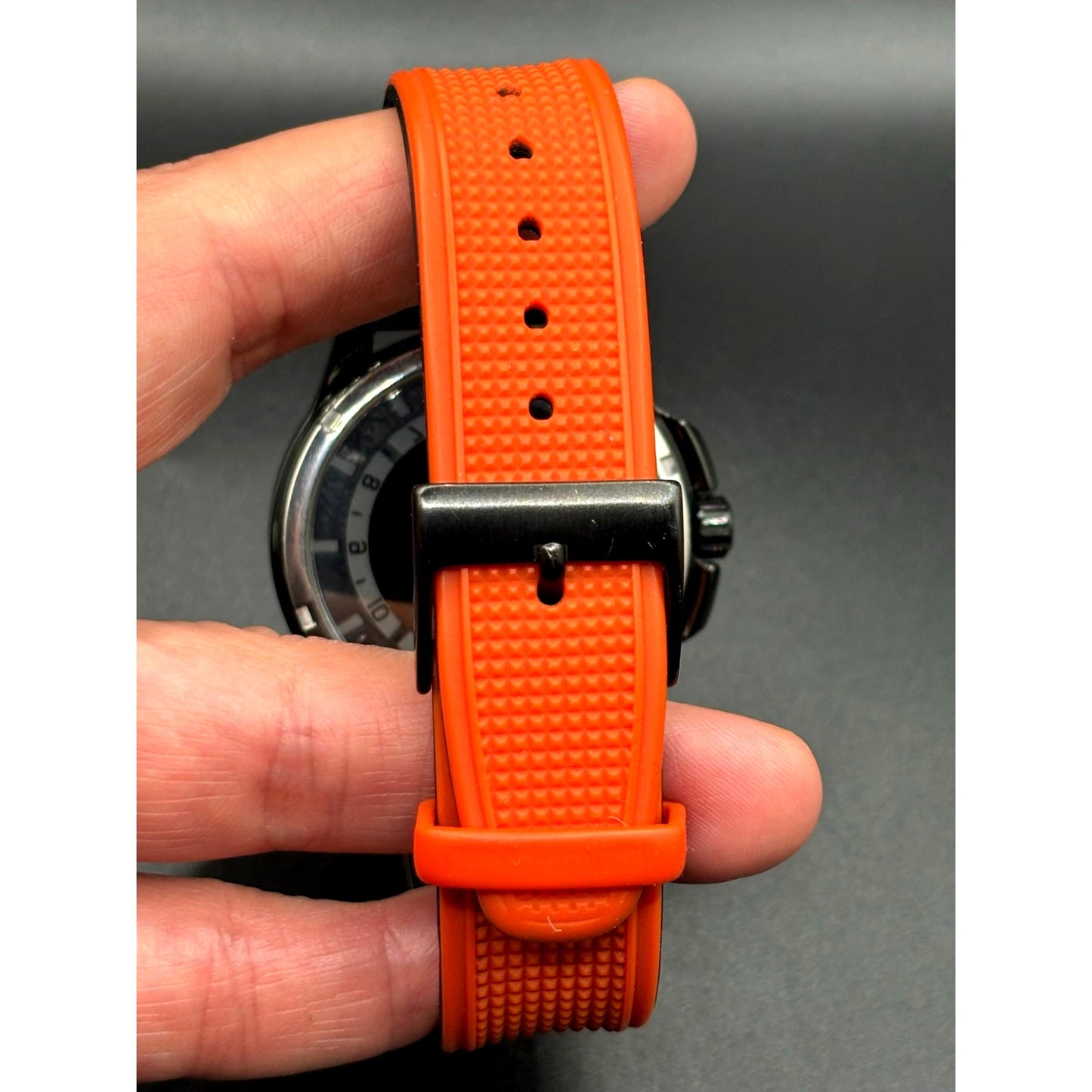 Kenneth Cole New York Transparency Dial Orange Silicone 45mm Men’s Watch